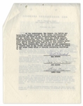 1961 Contract Signed by Moe Howard, Larry Fine & Joe DeRita Regarding ''Snow White and the Three Stooges'', Signed Again by Moe on Page 4 of 5pp. Contract -- 8.5'' x 11'', Near Fine Condition